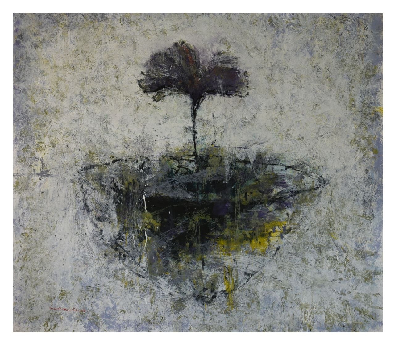 نقاشی مجموعه گلدان اثر جلال‌الدین مشمولی - 195 × 215 cm، 2019 | Flowerpot Series (Goldan) No. 3, Acrylic on Canvas, 195 × 215 cm, 2019 — Jalaleddin Mashmooli Contemporary Iranian Painting