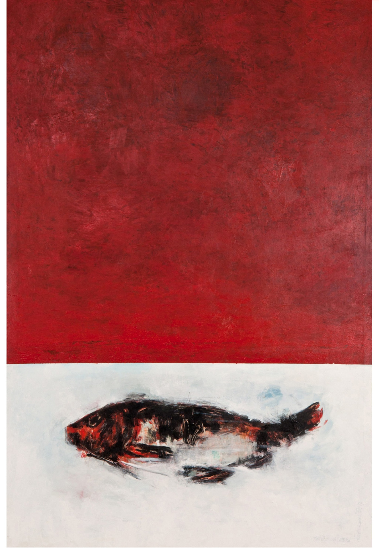 نقاشی مجموعه ماهی اثر جلال‌الدین مشمولی - 120 × 180 cm، 2012 | Fish Series (MaAhi) IV, Acrylic on canvas, 120 × 180 cm, 2012 — Jalaleddin Mashmooli Contemporary Iranian Painting